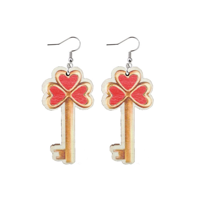 Wholesale Valentine's Day Love Wooden Earrings